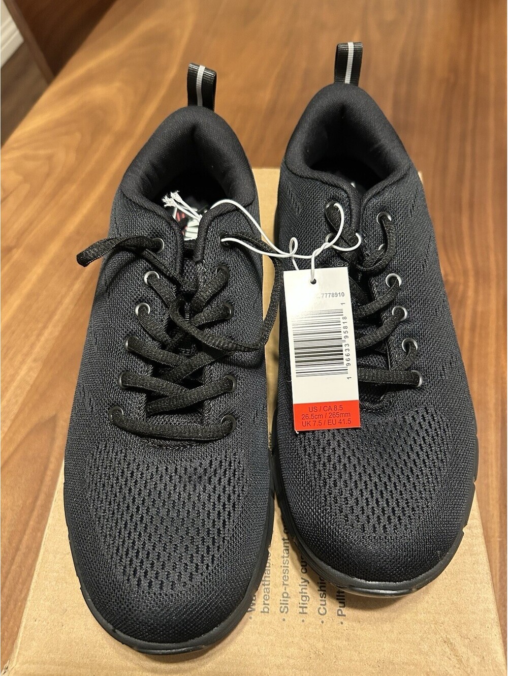 Kirkland Signature Comfort Size 8.5 Walker Men’s Sneaker Shoes Black NEW